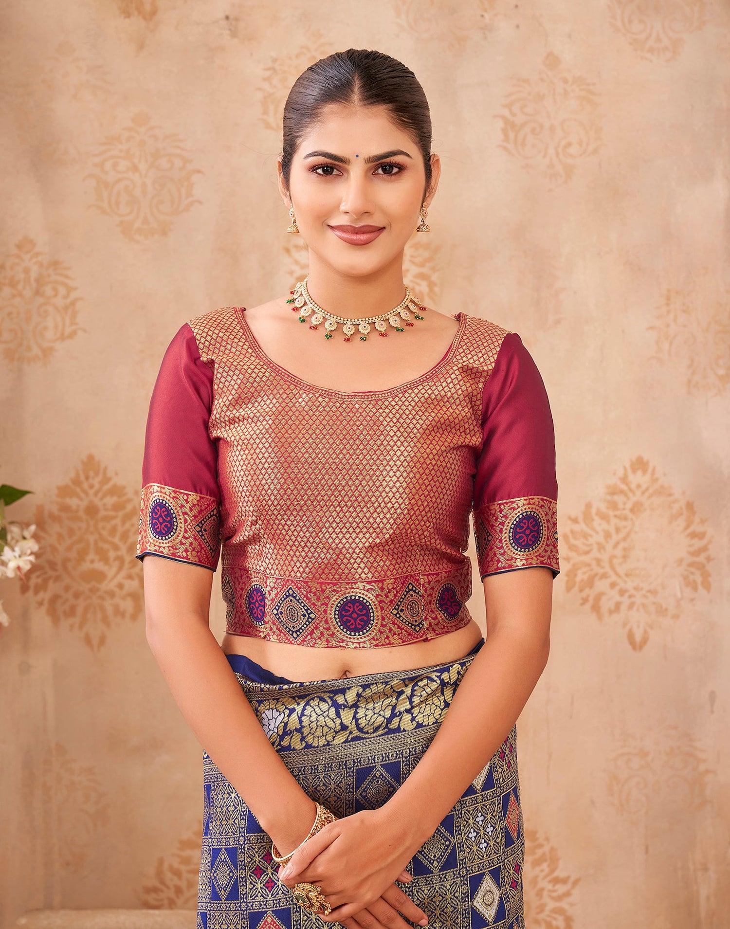 Navy Blue Silk Woven Patola Saree