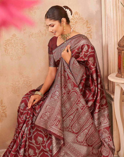 Red Silk Woven Banarasi Saree