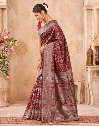 Red Silk Woven Banarasi Saree