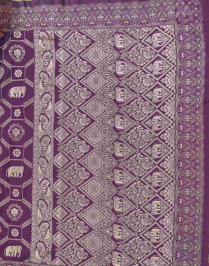 Purple Silk Woven Banarasi Saree