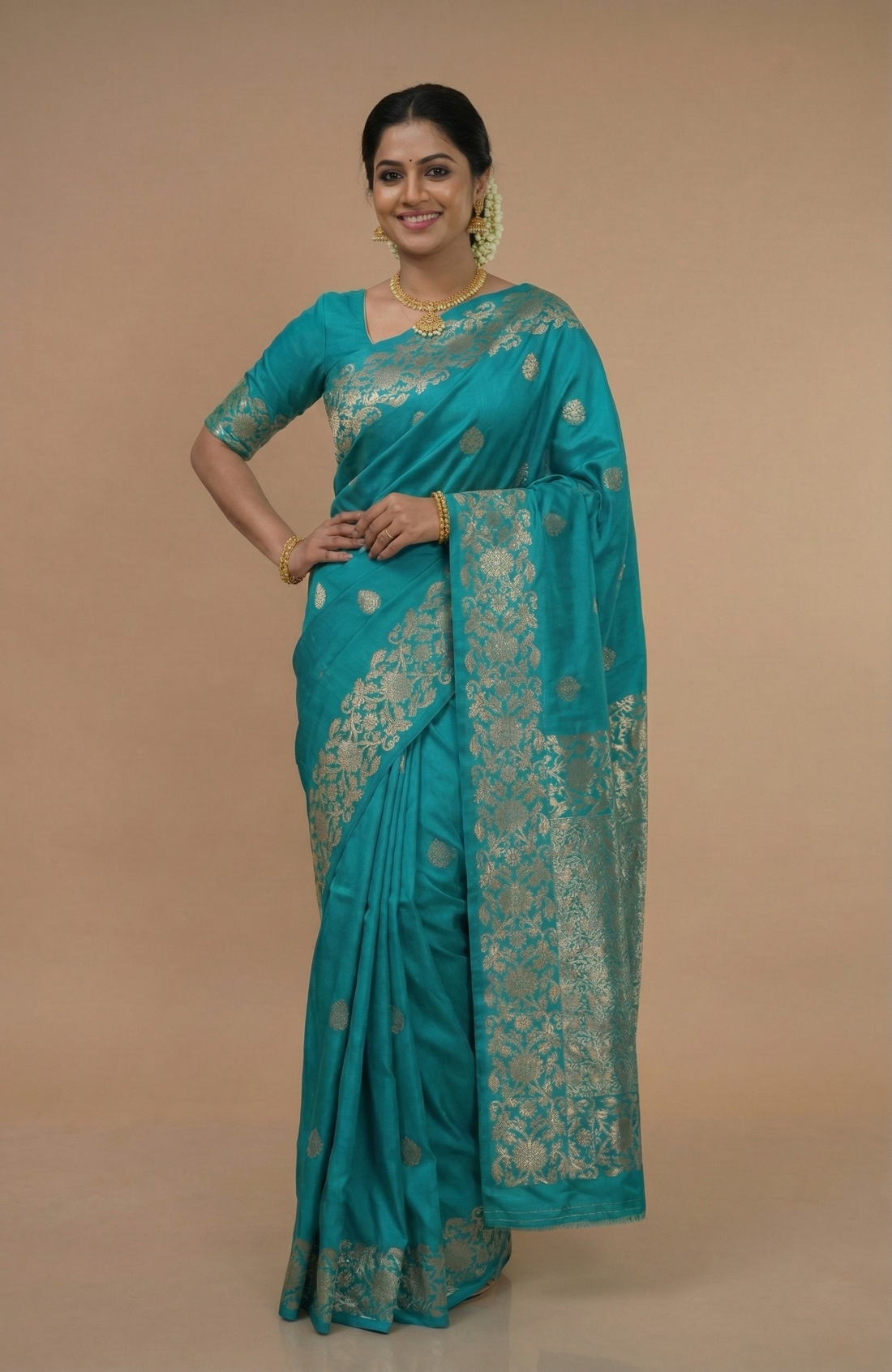 Sugandhika Phoolzari Peacock Blue
